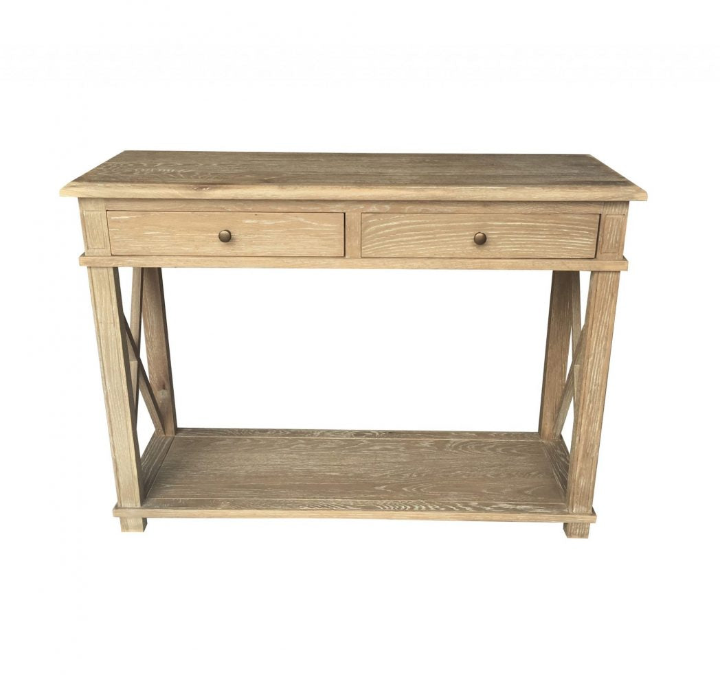X Brace Console Burnt Oak Small