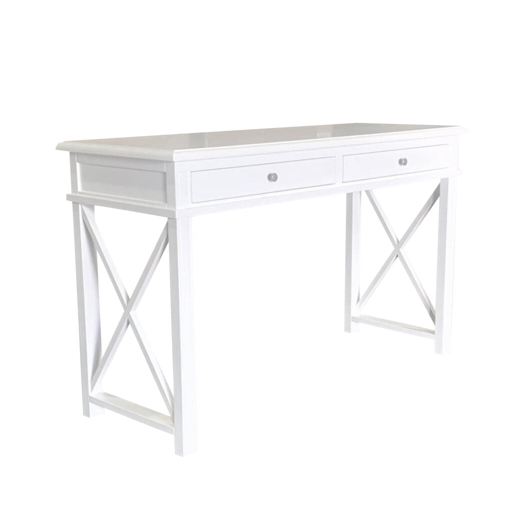 X Brace White Desk Small