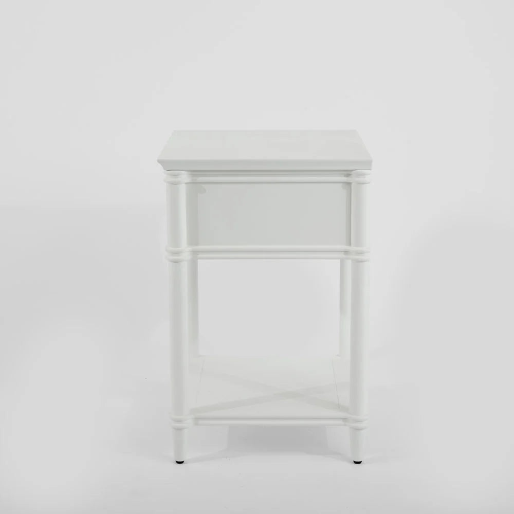 Dakota Bedside Table 1 Drawer White