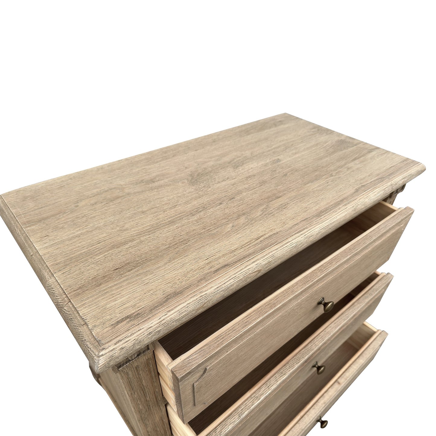 Flinders Side Table Weathered Oak Round Knobs 76cm