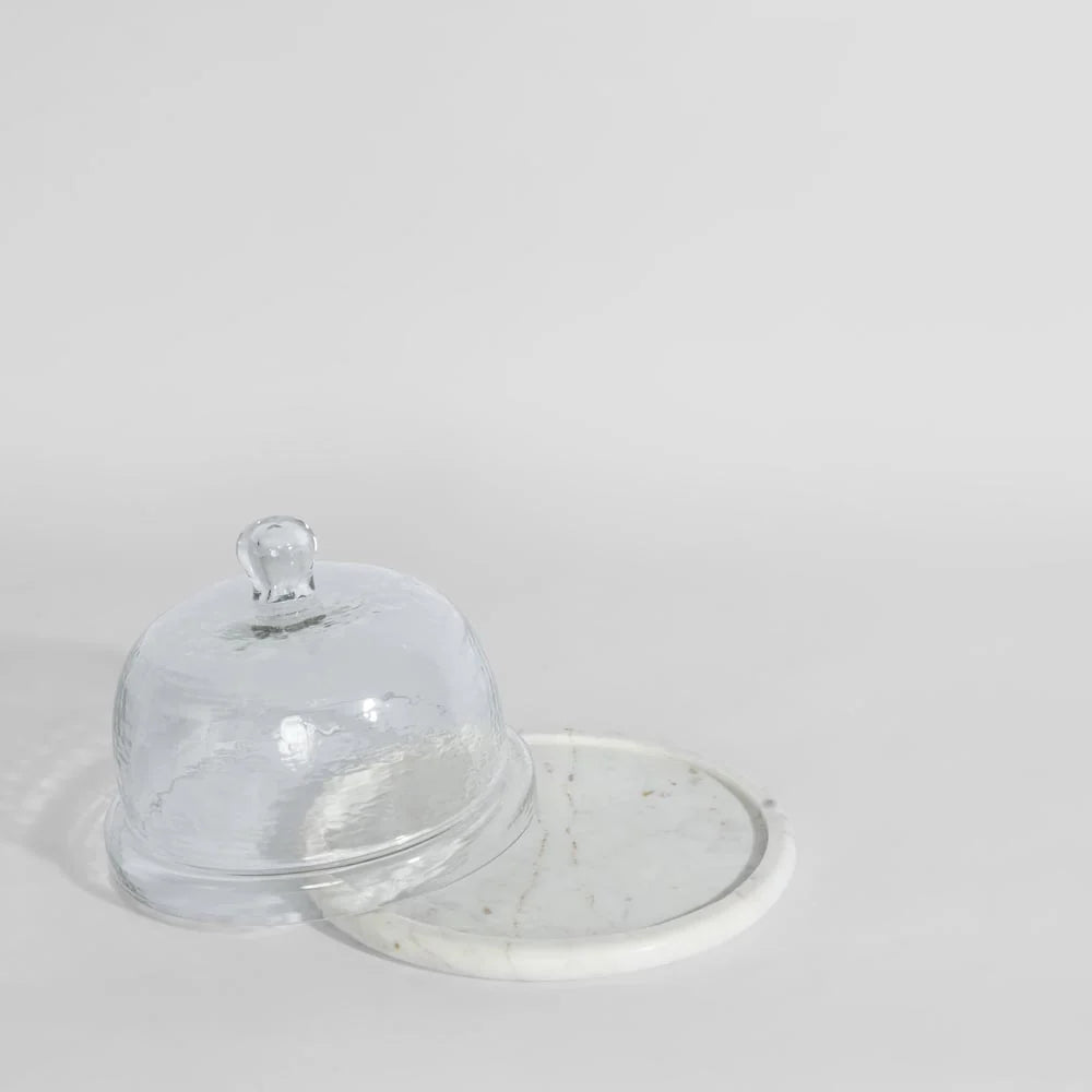 Franche Wide Cloche Marble White