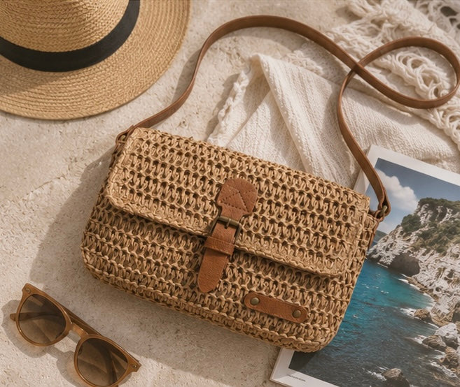 Coastal Woven Crossbody Bag