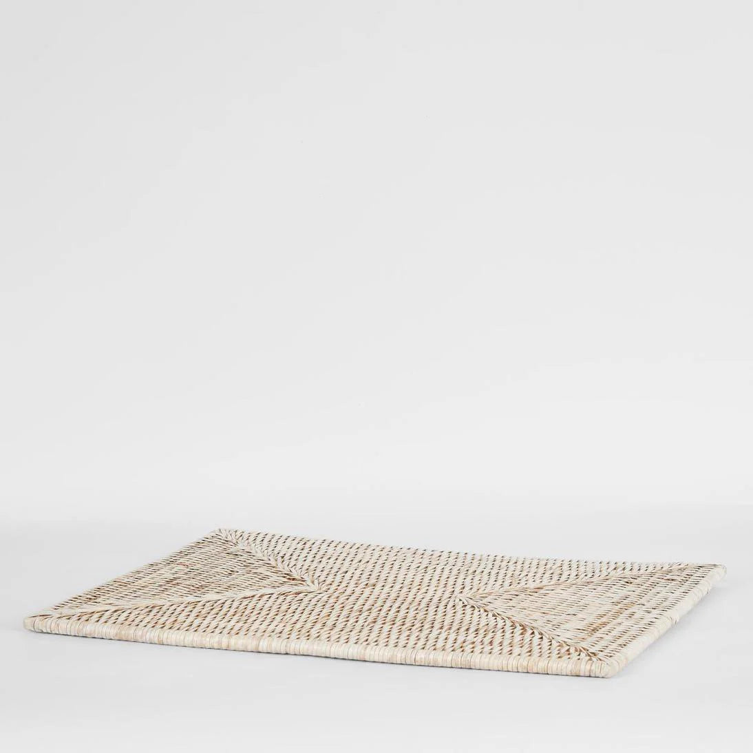 Paume Rattan Rectangle Placemat White Wash