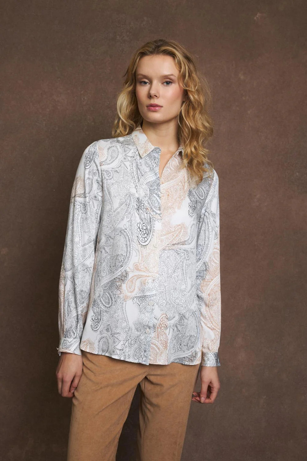 CAURA Paisley Print Blouse – Off White