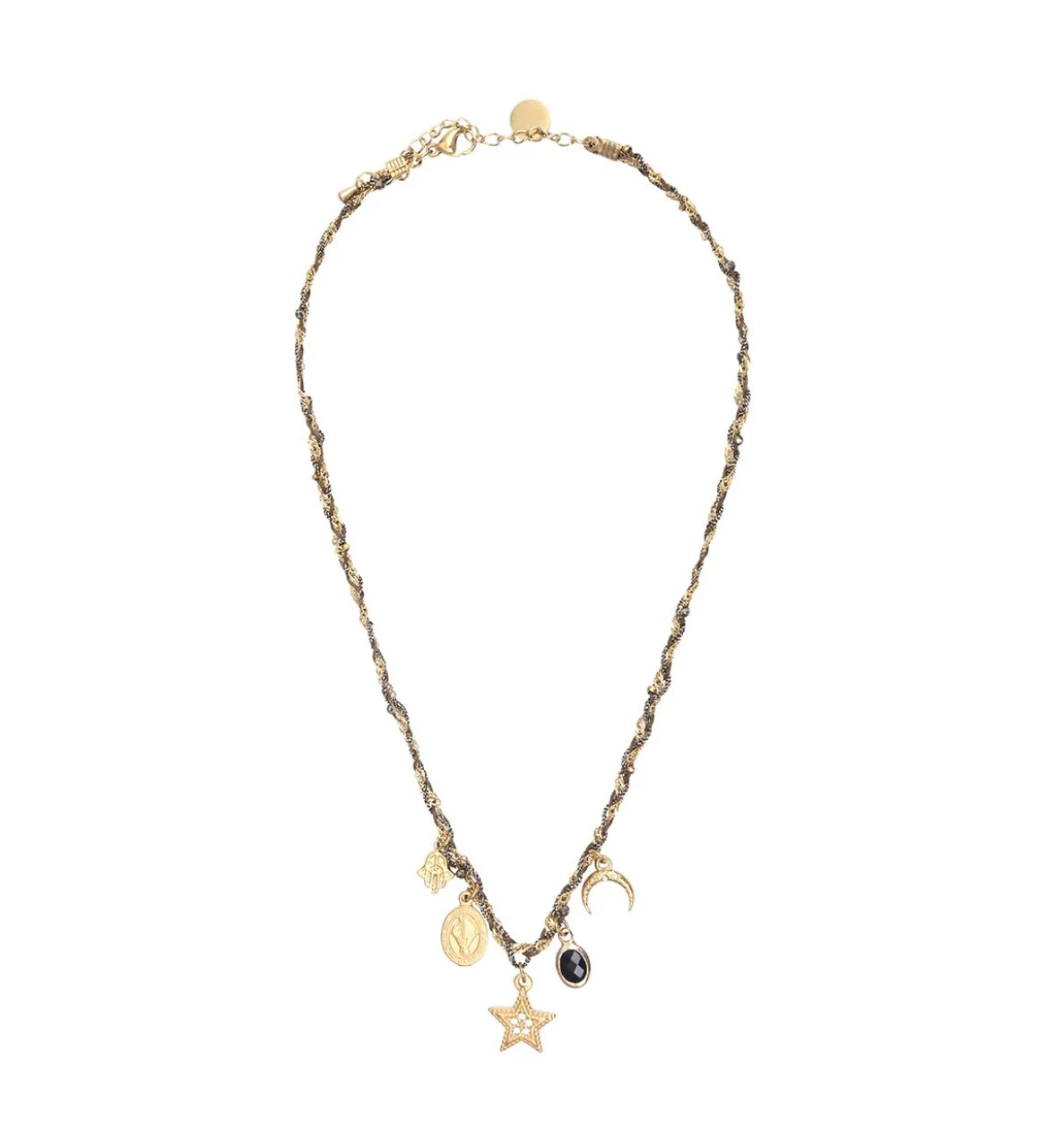BELLE MAIS PAS QUE - LUCKY CHARM NECKLACE / SPINELLE NOIR
