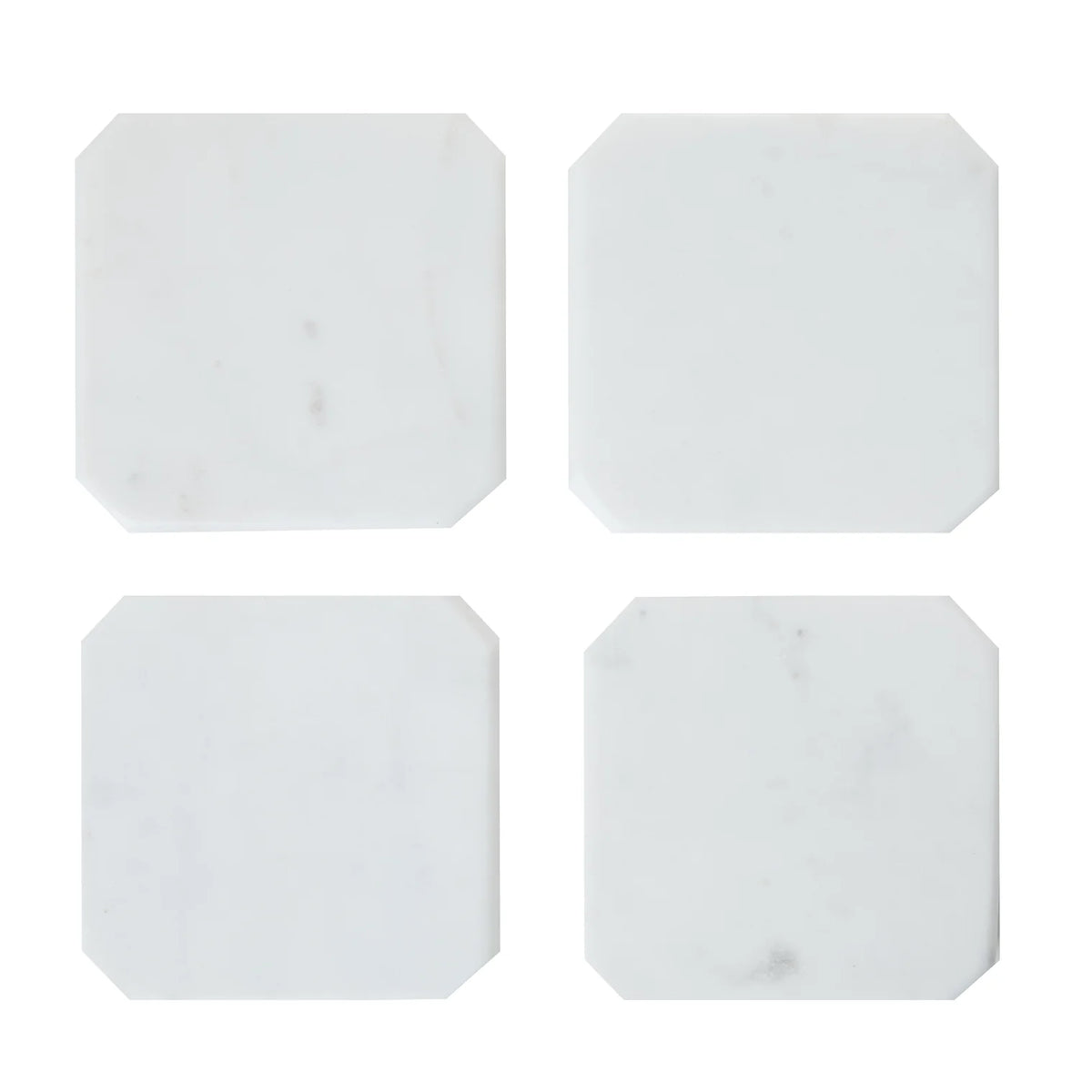 Society Home Margot Marble Coasters 4pcs Set White