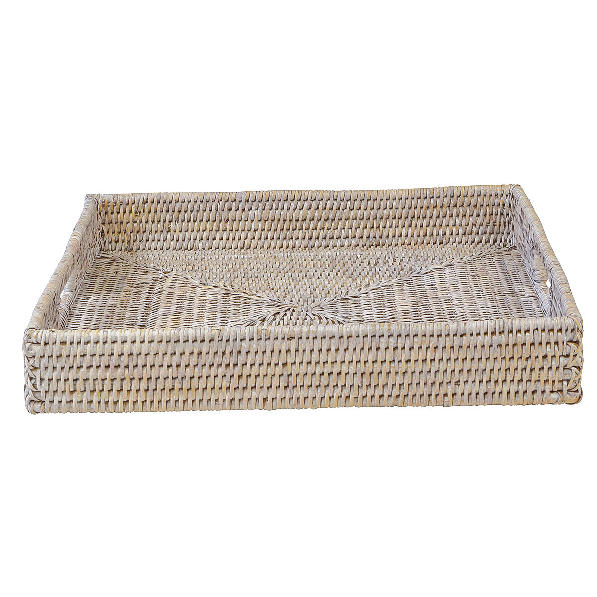 VERANDAH TRAY SQUARE RATTAN WHITEWASH