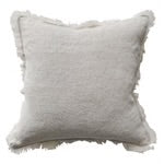 French Linen Fringed Edge Cushion 55cm Square - Oatmeal
