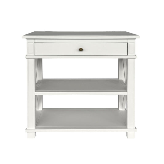 X Brace Large Side Table White