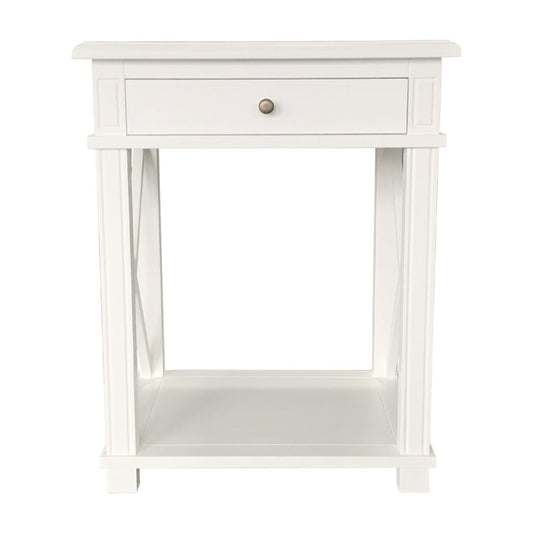 X Brace Large Side Table White
