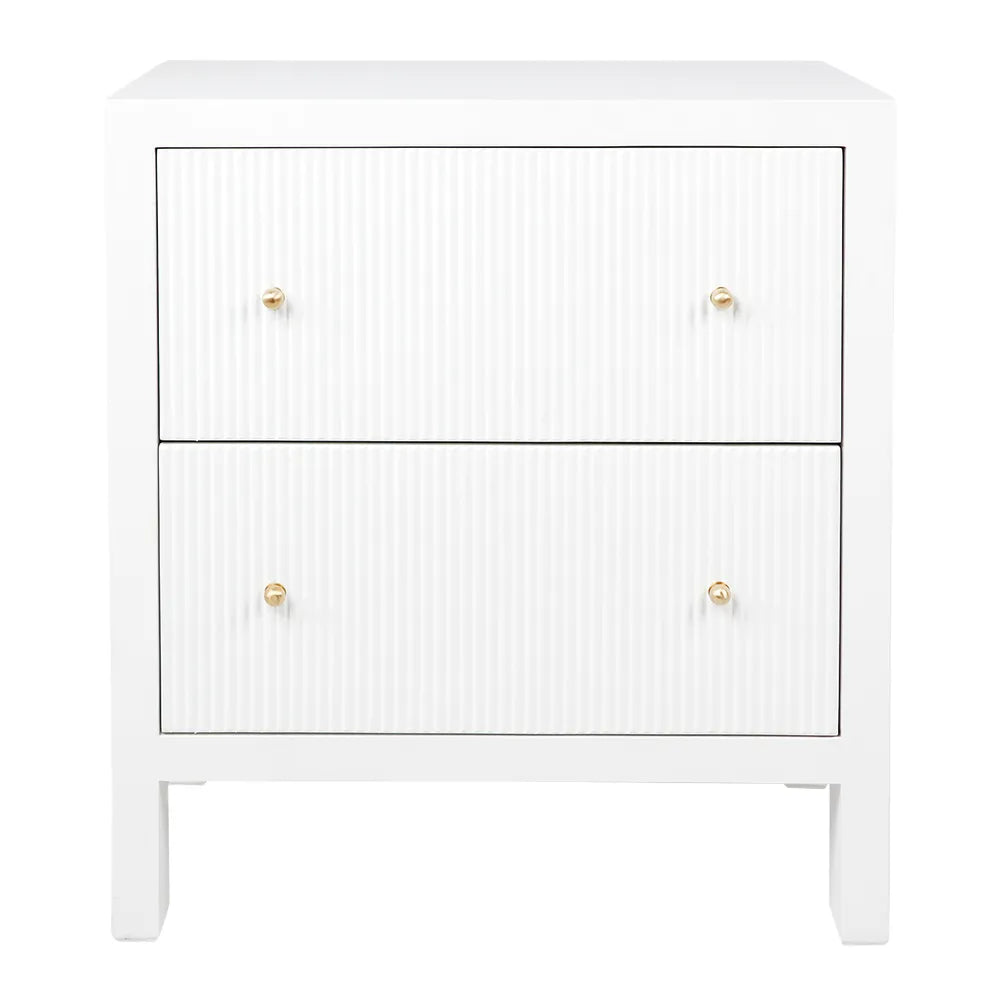 Ariana Large White Bedside Table