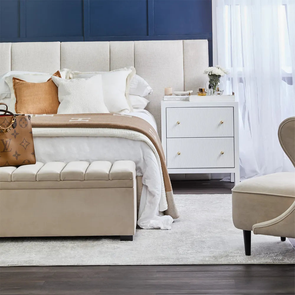 Ariana Large White Bedside Table