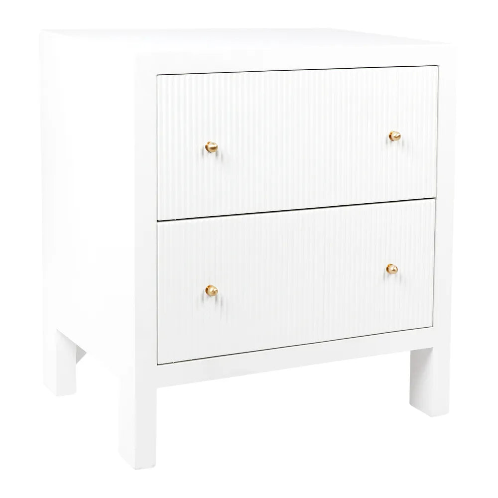 Ariana Large White Bedside Table