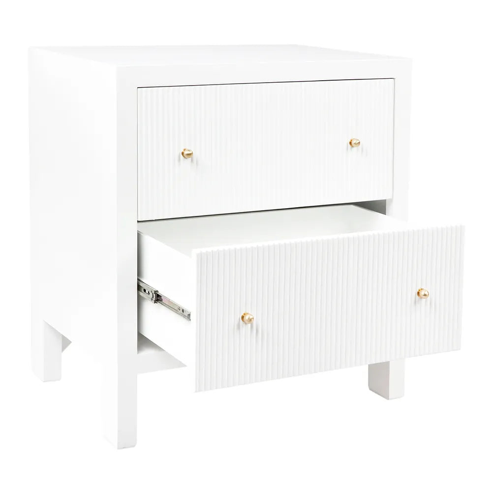 Ariana Large White Bedside Table