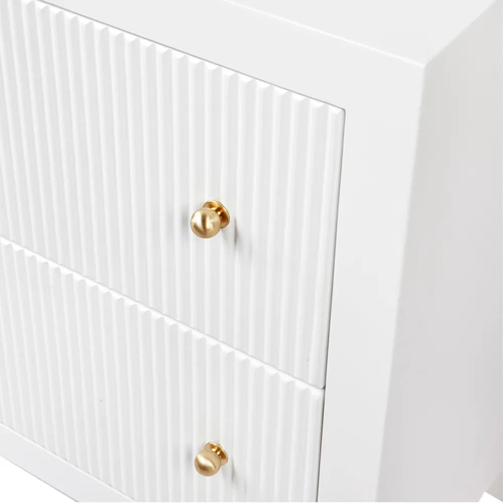 Ariana Large White Bedside Table