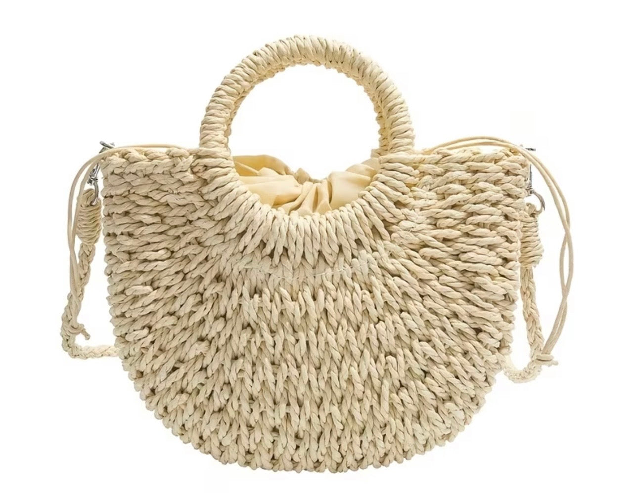 Handwoven Coastal Crossbody Bag - Light Ivory