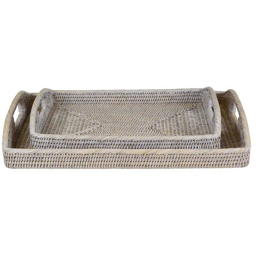 VERANDAH RATTAN MORNING TRAY WHITEWASH