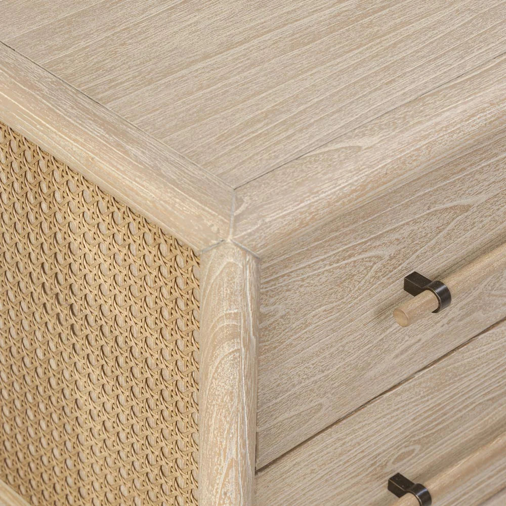 Bayview Bedside 2 Drawer Natural Whitewash
