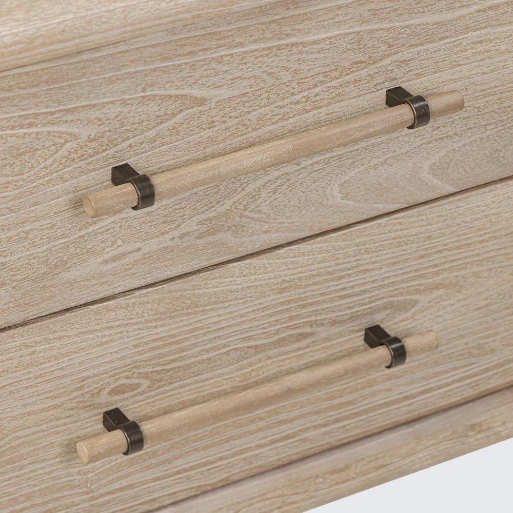 Bayview Bedside 2 Drawer Natural Whitewash
