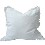 French Linen Fringe Cushion 55cm Square - White