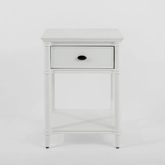 Dakota Bedside Table 1 Drawer White