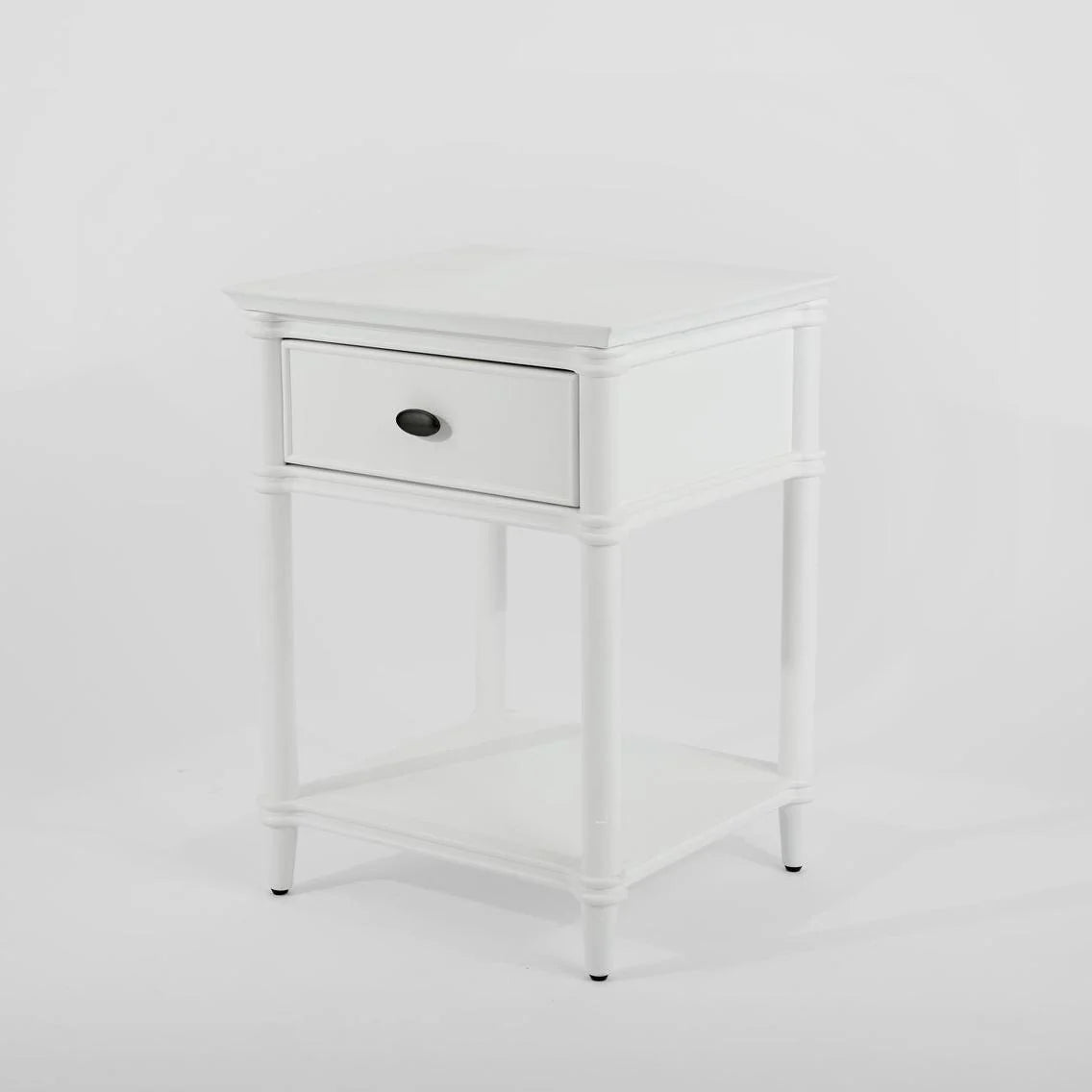 Dakota Bedside Table 1 Drawer White
