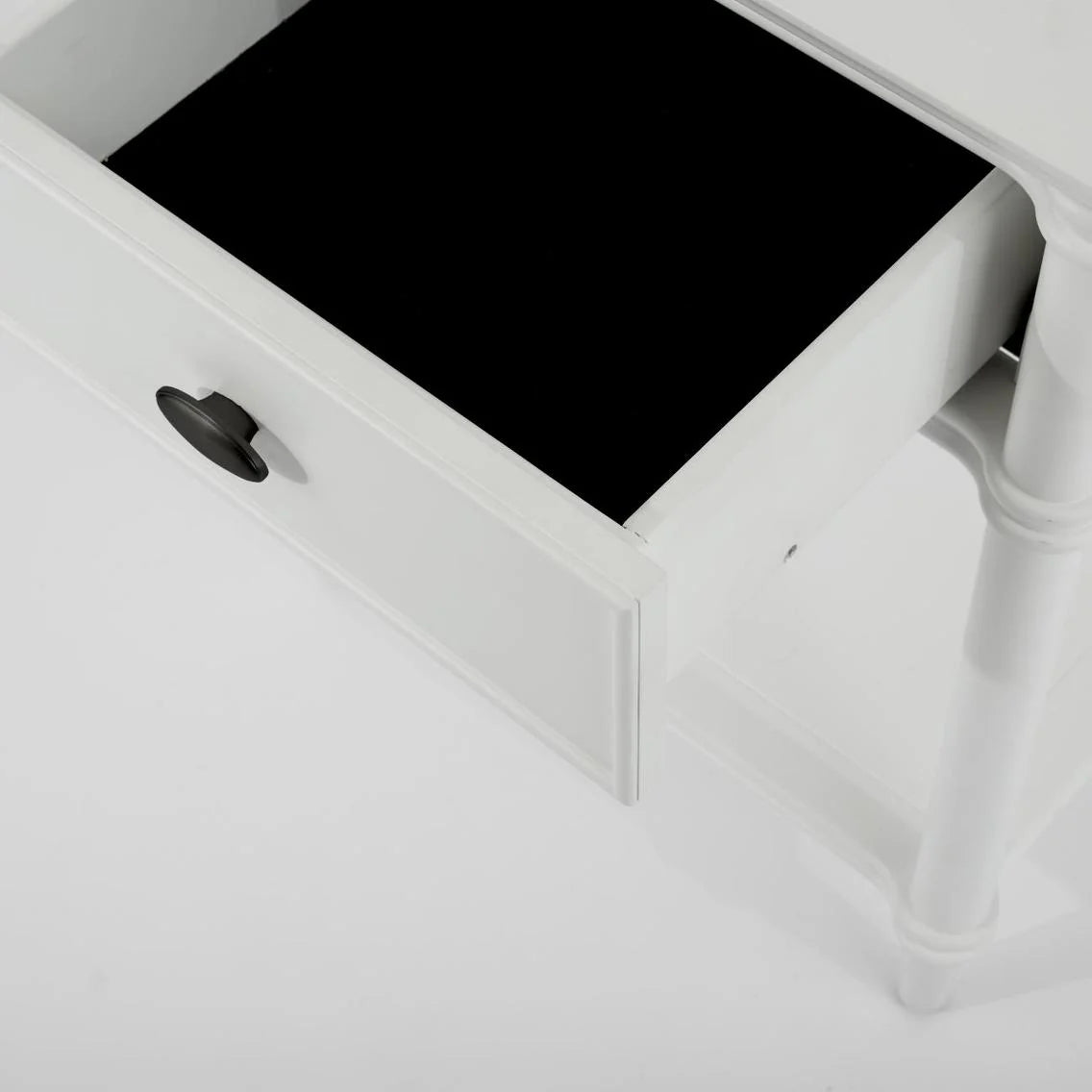 Dakota Bedside Table 1 Drawer White