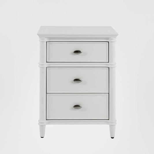 Dakota Bedside Table 3 Drawer White