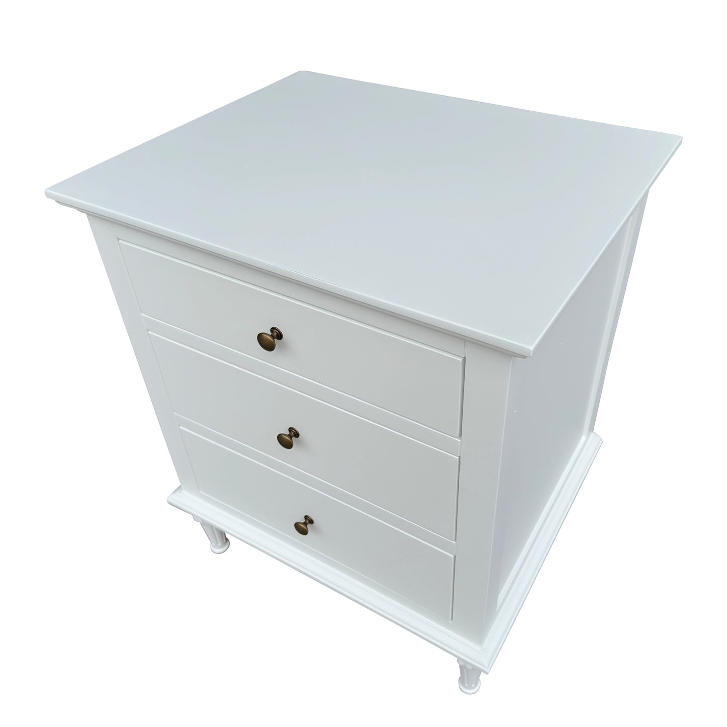 Emmerson White Side Table Round Knob