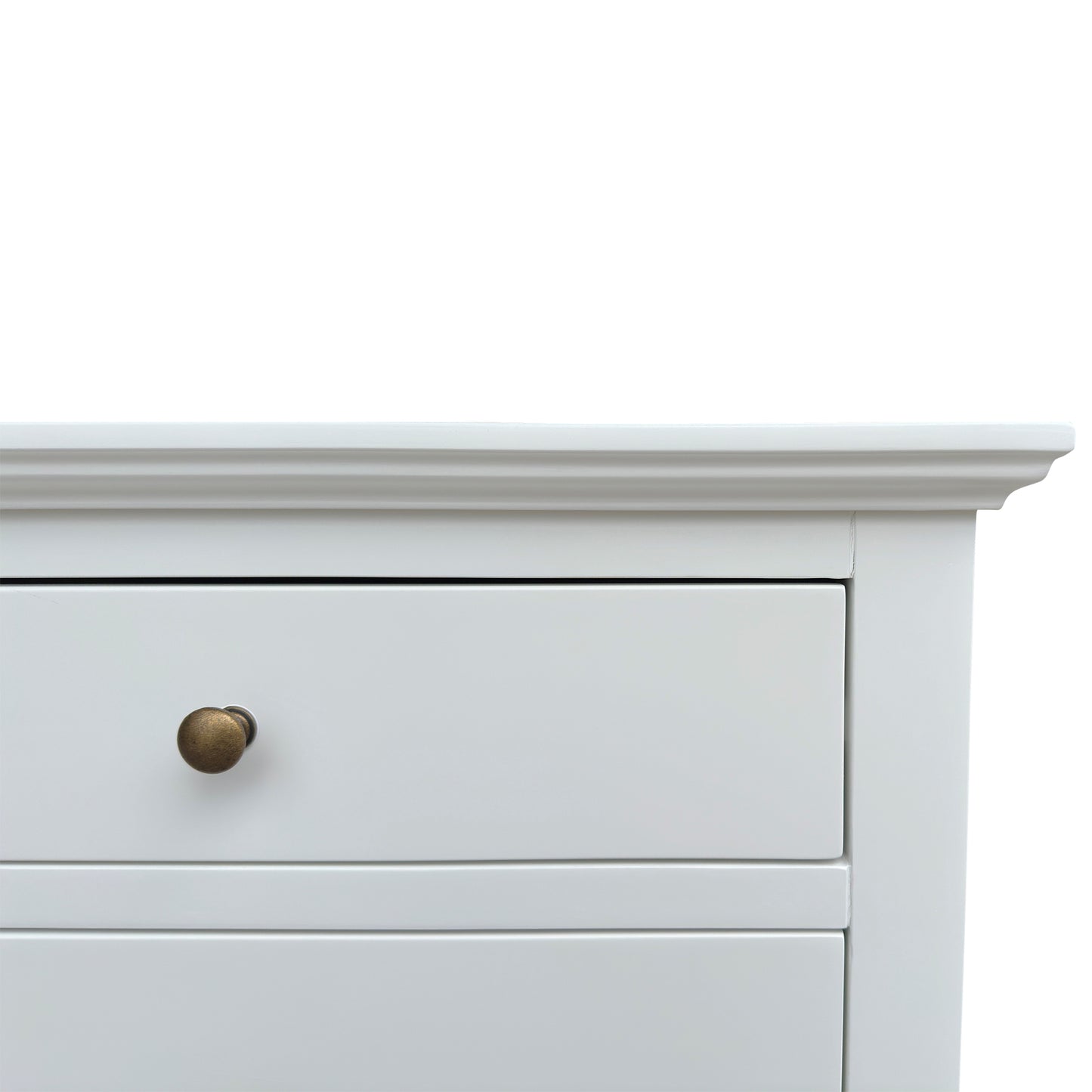Emmerson White Side Table Round Knob