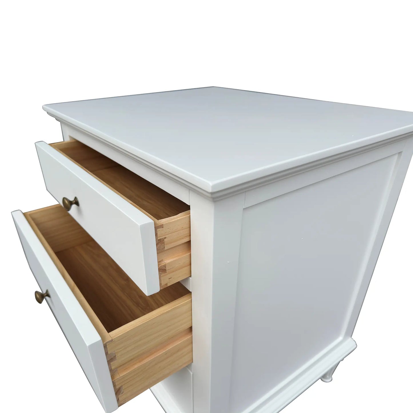 Emmerson White Side Table Round Knob