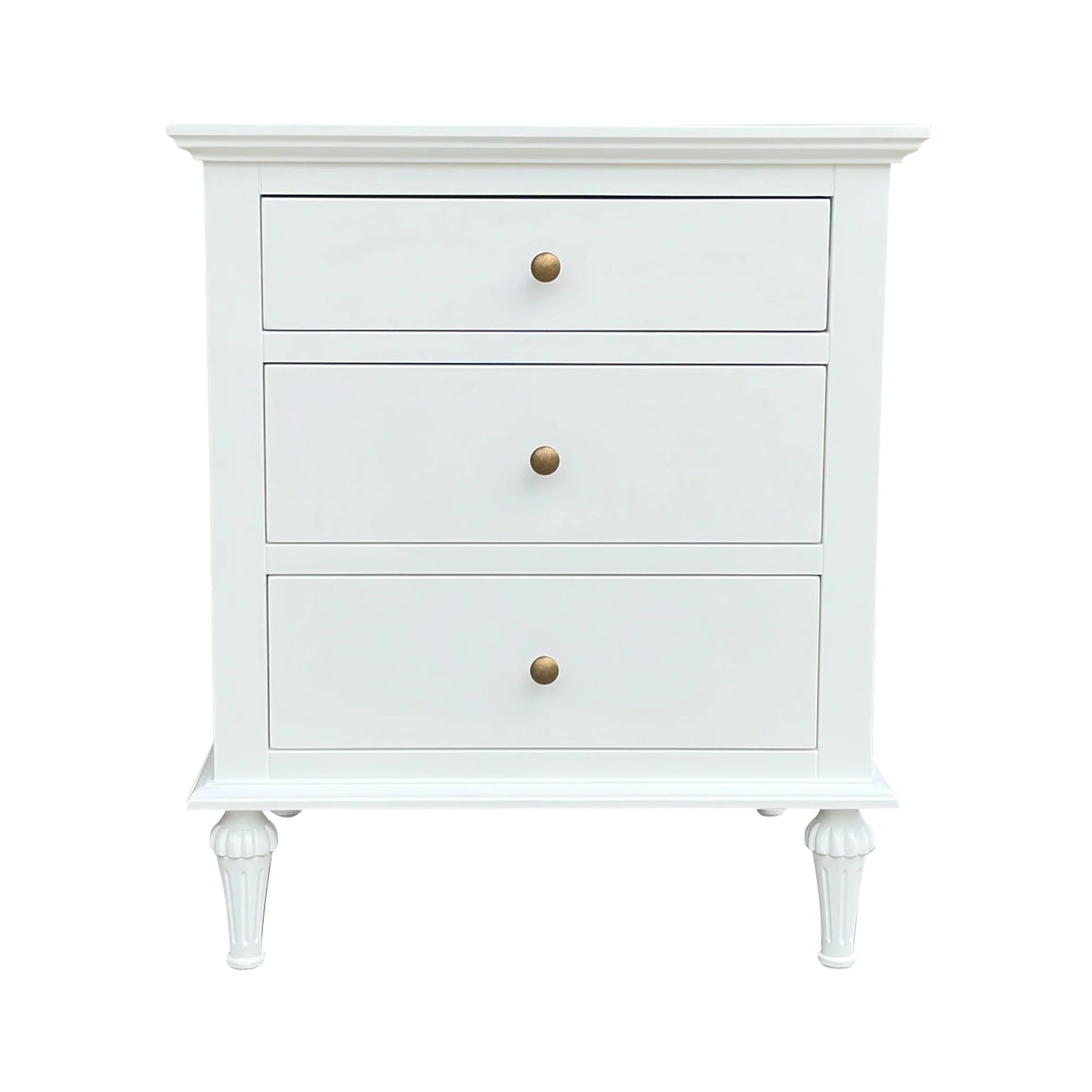 Emmerson White Side Table Round Knob