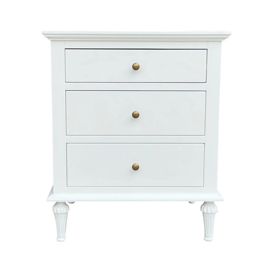 Emmerson White Side Table Round Knob
