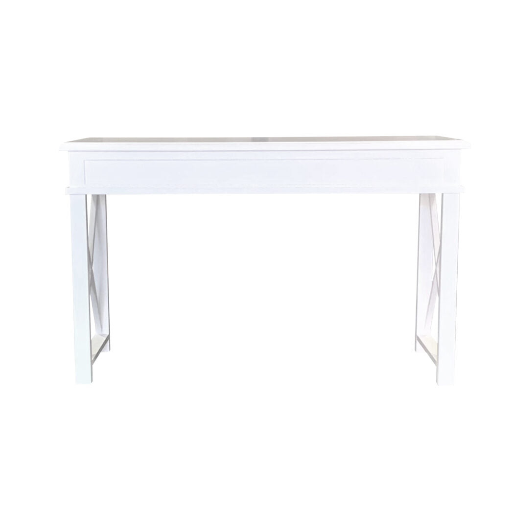 X Brace White Desk Small