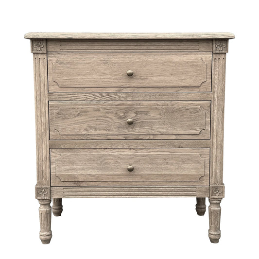 Flinders Side Table Weathered Oak Round Knobs 76cm