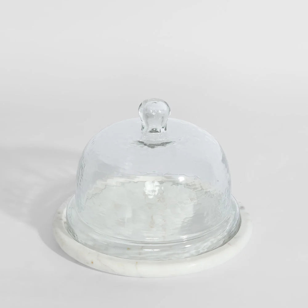 Franche Wide Cloche Marble White