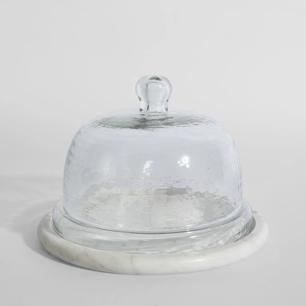 Franche Wide Cloche Marble White