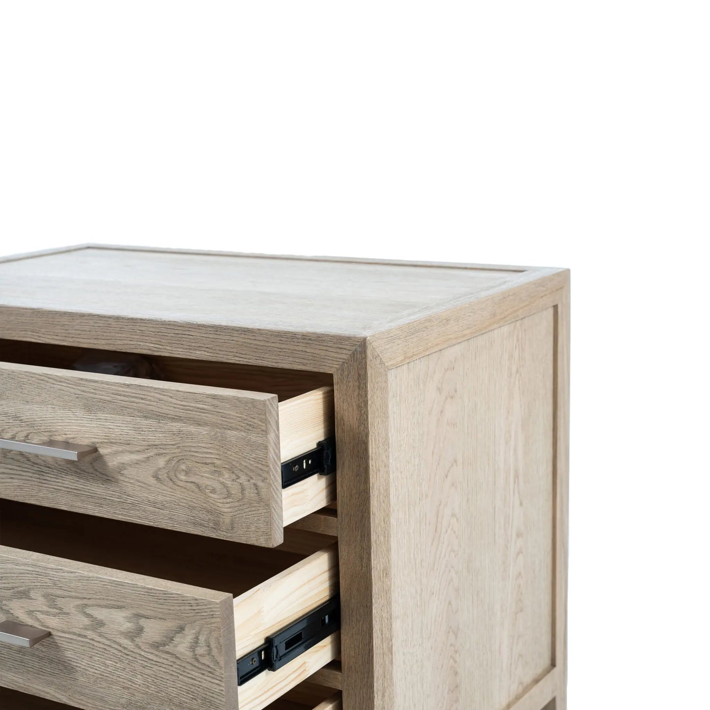 French Contemporary Oak Bedside Table 80cm