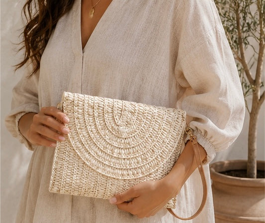 Wicker Crossbody Clutch