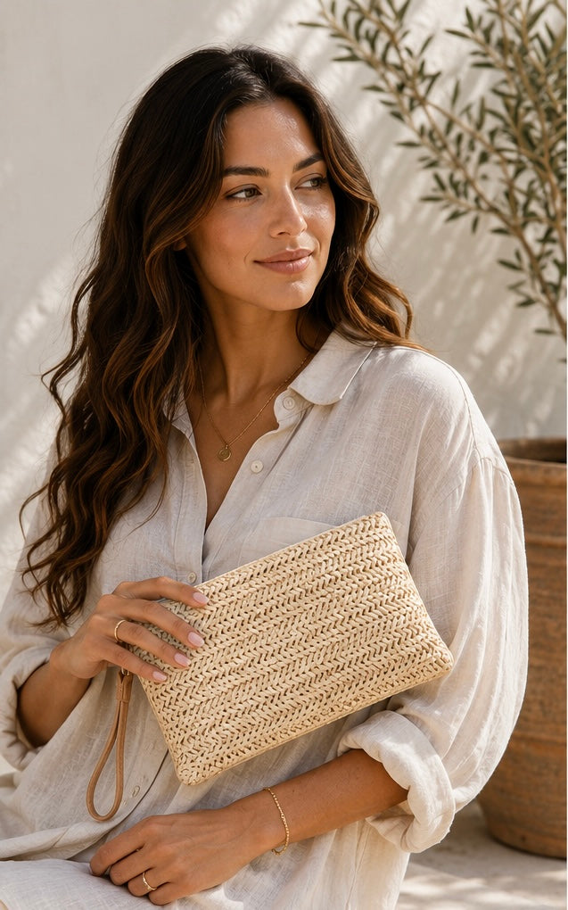 Coastal Woven Clutch