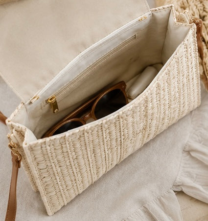 Wicker Crossbody Clutch
