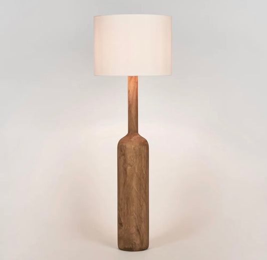 FLASK WOOD FLOOR LAMP BASE SADDLE