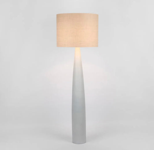 SAMSON FLOOR LAMP BASE WHITE WITH NATURAL SHADE