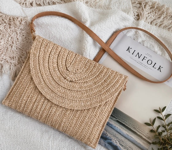 Wicker Crossbody Clutch