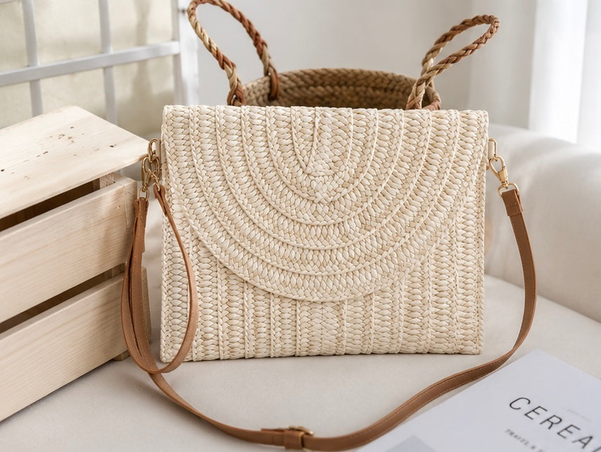 Wicker Crossbody Clutch