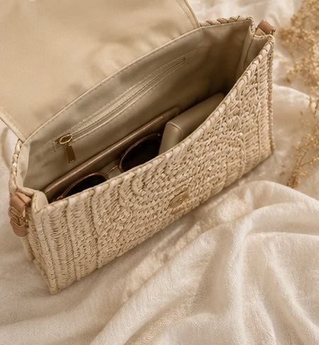 Wicker Crossbody Clutch