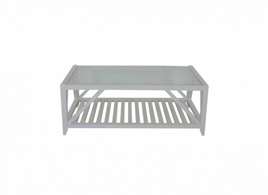 Bennett Glass Top Coffee Table White