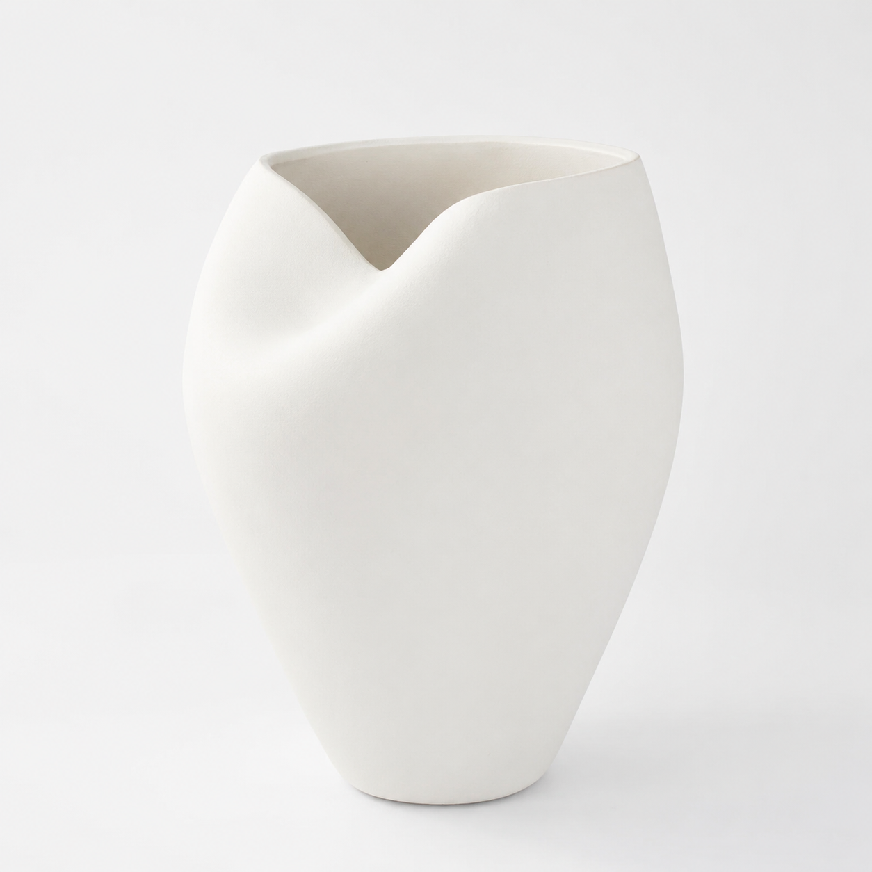White Sculptural Ceramic Vase