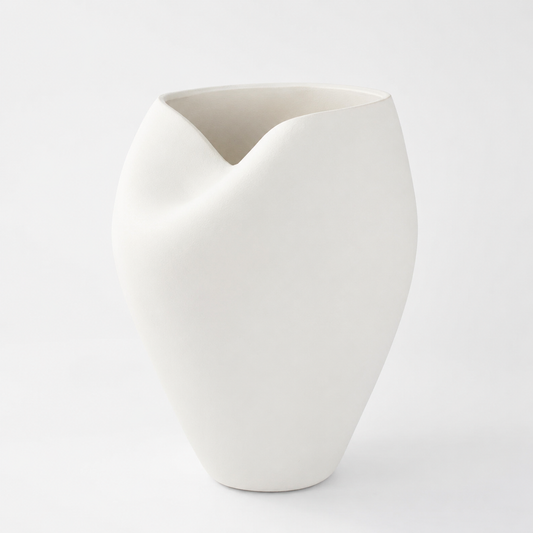 White Sculptural Ceramic Vase