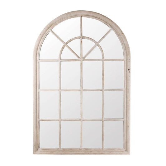 Hamptons Arched Mirror White Washed 1x1.5m Grey